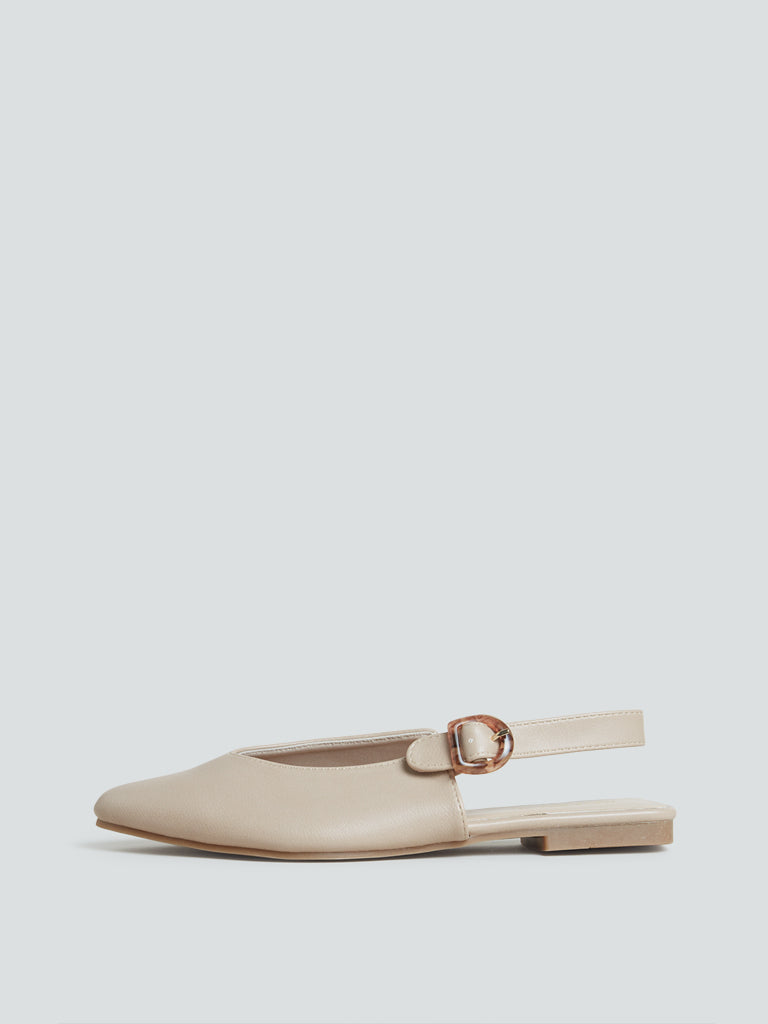 LUNA BLU Beige Slingback Sandals